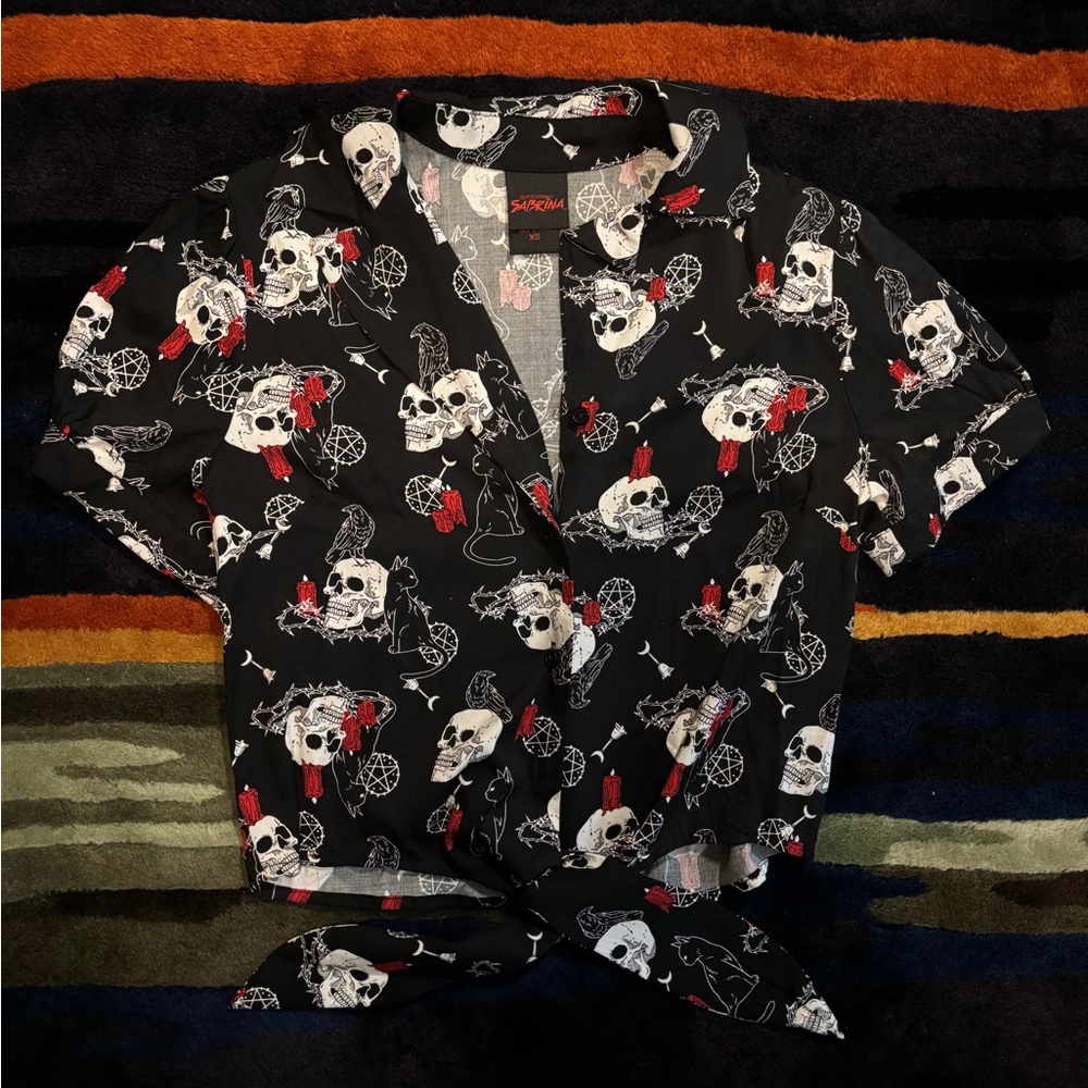 Black Skull Print Shirt